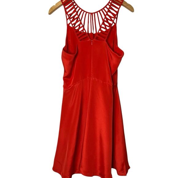 Parker Silk Dress Size Medium Sarah Red Fit & Flare Coquette Party Date Night - Picture 7 of 12
